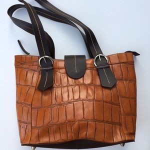 Crocodile pattern large handbag New!